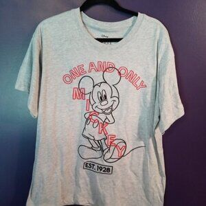 Disney Mickey Mouse Embroidered 'One and Only' T-shirt in Grey - NWOT
